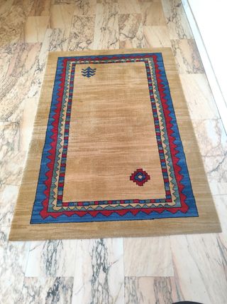 Alfombra Lana Amarilla y Azul 140x200.