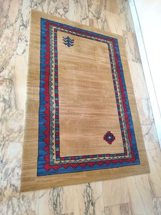 Alfombra Lana Amarilla y Azul 140x200.