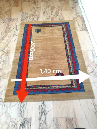 Alfombra Lana Amarilla y Azul 140x200.