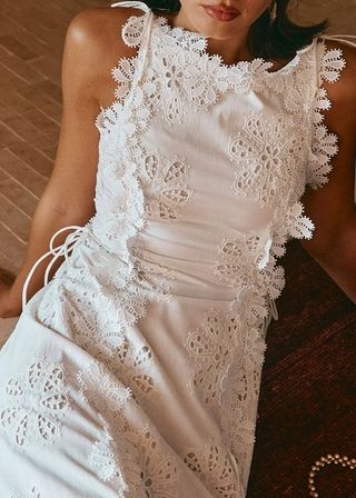 Vestido blanco largo ibicenco mujer