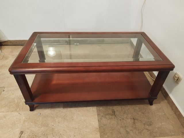 Mesa de centro madera y cristal