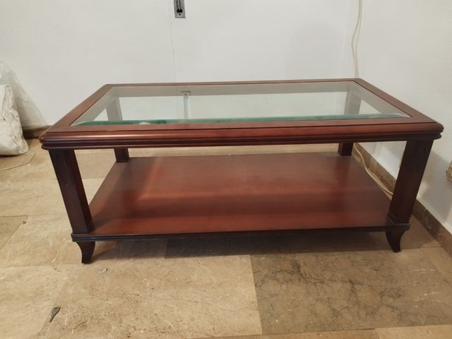 Mesa de centro madera y cristal