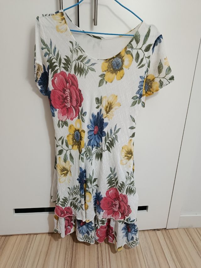 Vestido blanco estampado floral