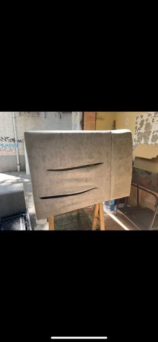 Sofá modular gris piel sintética