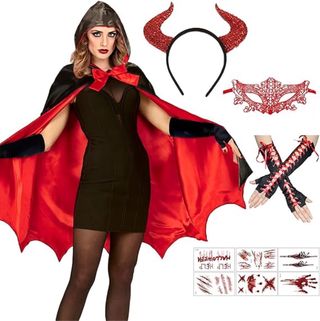 Disfraz Diablo Tatuaje Accesorios Mujer 