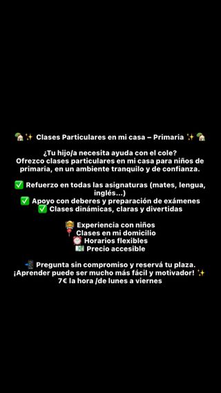 clases particulares para niños de primaria