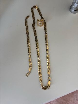 Juego Cadena, Pulsera y Anillo Oro 18k