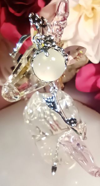 Pulsera plata 925 con piedra blanca y rosas