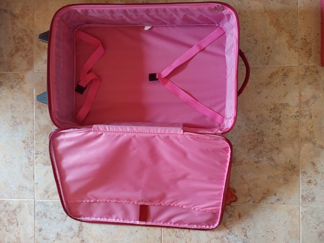 Maleta y neceser ZIRD rosa y rojo