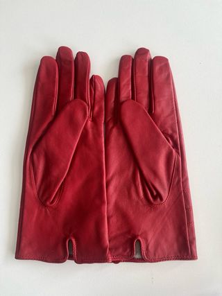 Guantes rojos mujer con pompón