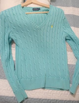 Jersey Ralph Lauren Azul Turquesa Trenzado 