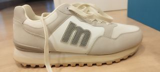 Zapatillas Mustang Beige y Blanco