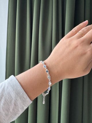 Pulsera Swarovski Elegante Azul y Plateada