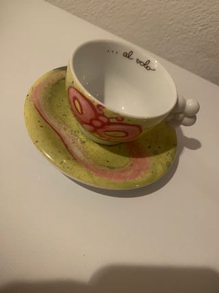 Tazza Thun nuova con decoro farfalla