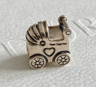 Charm Cochecito Bebé Pandora Plata