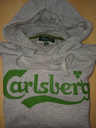 Felpa Carlsberg Grigia con Logo Verde Taglia M