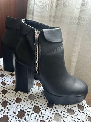 Botines piel mujer talla 39 negros