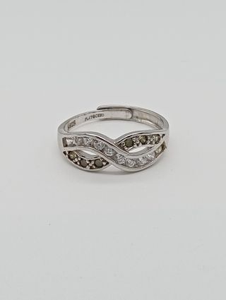 Anillo Infinito Plata 925 Circonitas Ajustable