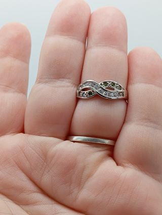 Anillo Infinito Plata 925 Circonitas Ajustable