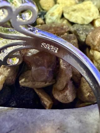 Anillo Plata Ley Ópalo Blanco Ovalado