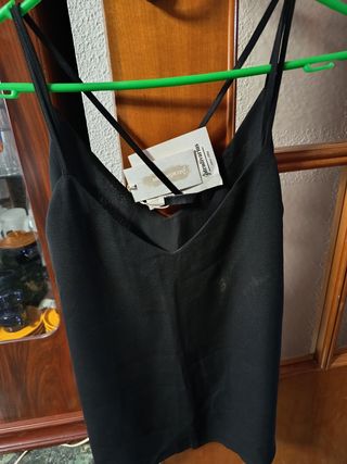 Blusa Stradivarius Negra Talla S Sin Estrenar