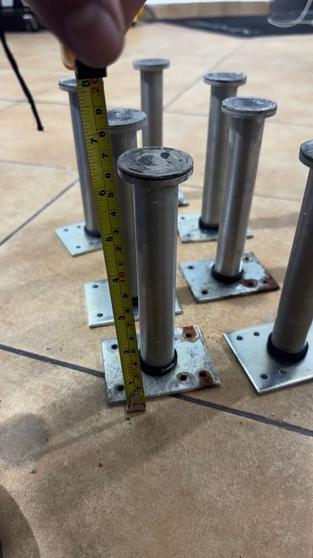 7 patas de acero inoxidable