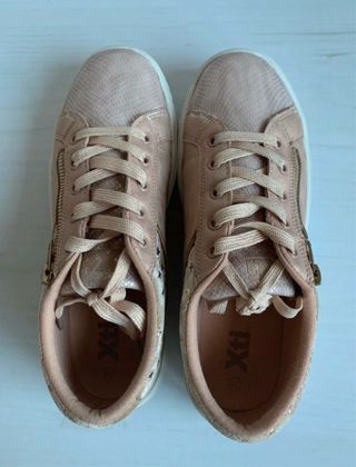 Zapatillas Mujer Doradas y Rosas