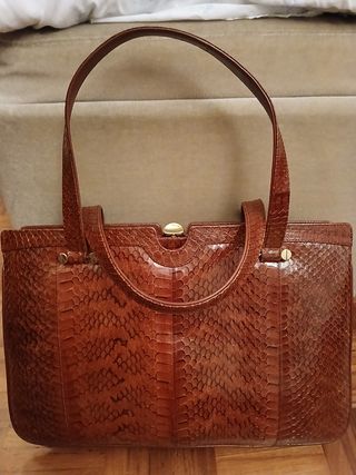 Borsa pelle effetto pitone(marrone, bordeaux, nero