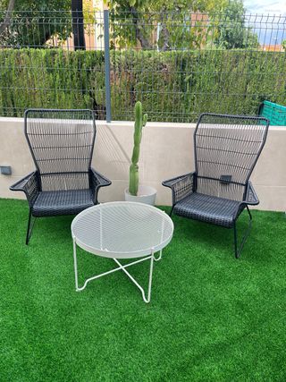 2 poltrone da esterno in rattan e metallo