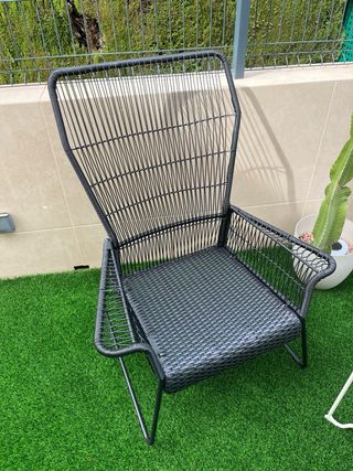 2 poltrone da esterno in rattan e metallo