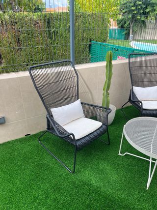 2 poltrone da esterno in rattan e metallo