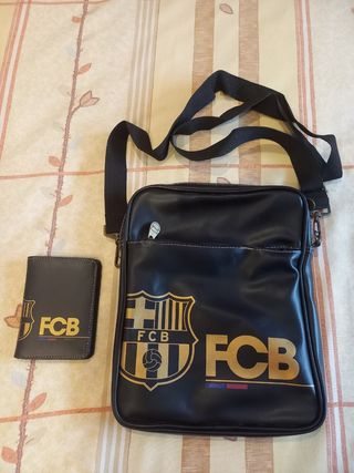 Bolso y Cartera FCBarcelona Negro y Dorado