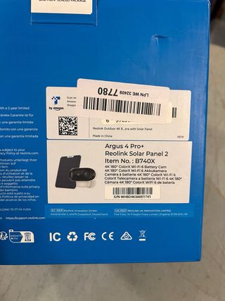 Reolink Argus 4 Pro 4K Solar WiFi Câmera