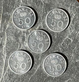 5 Monedas Mundial 82' 50 Céntimos Peseta 