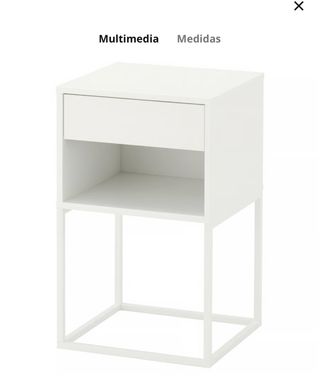 2 Mesitas de noche VIKHAMMER Ikea blanca