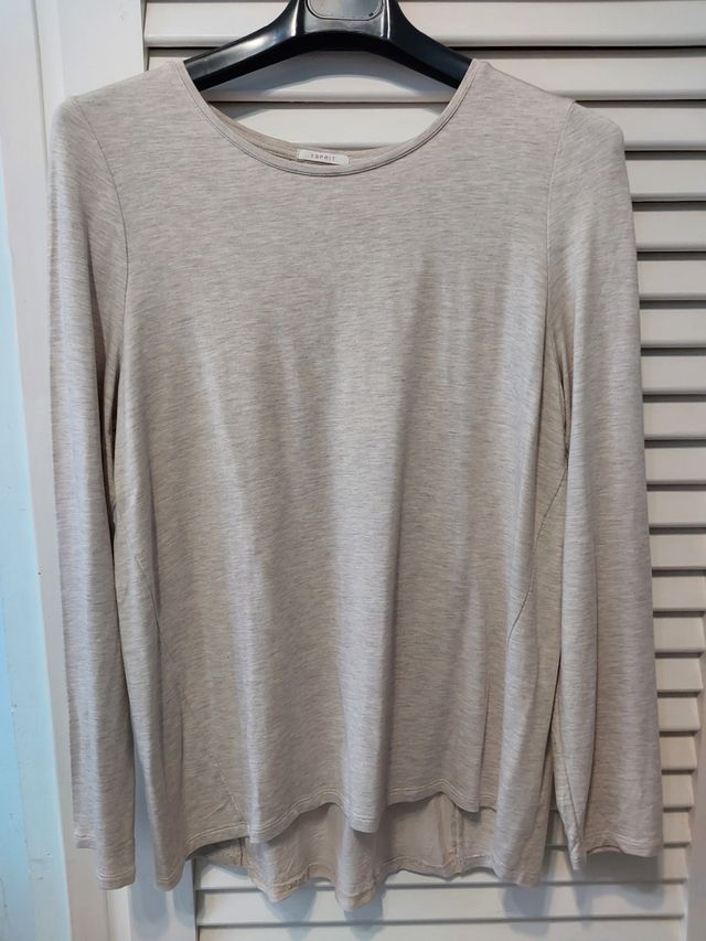 Camiseta manga larga Esprit beige
