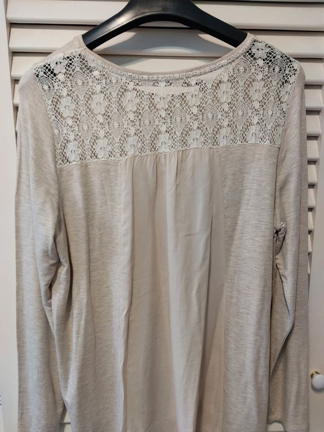 Camiseta manga larga Esprit beige