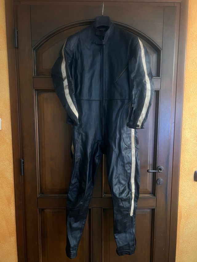 Tuta pelle moto vintage Lewis Leathers anni '70