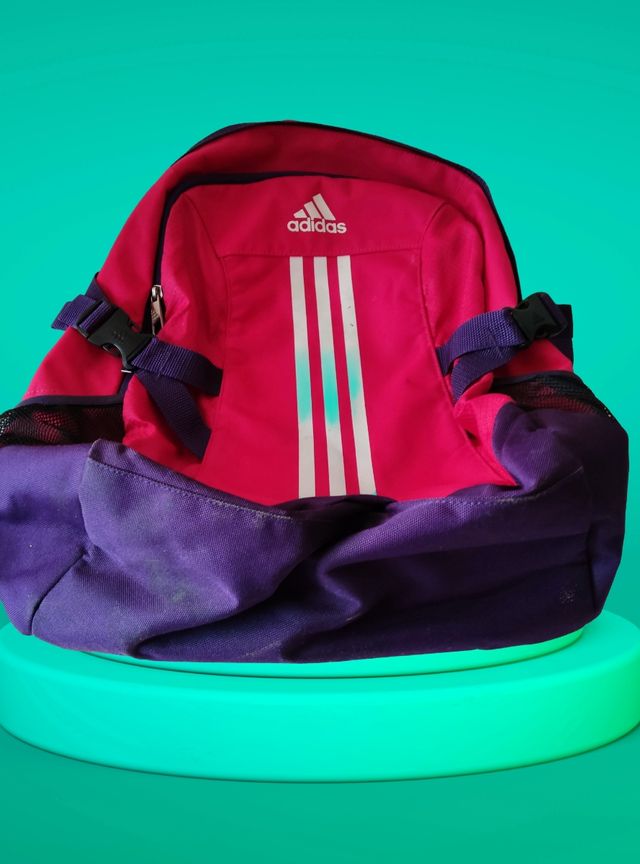 Mochila Adidas rosa e roxo