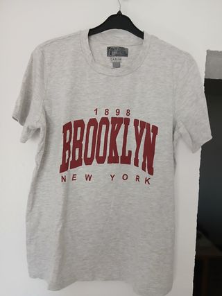 Camiseta C&A rayas naranja y verde