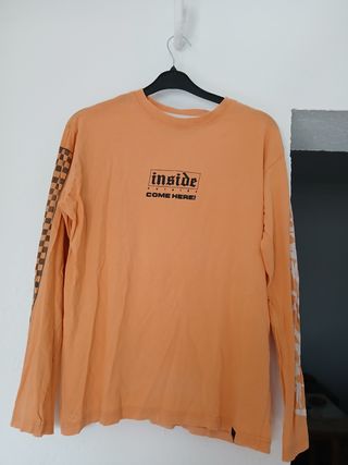 Camiseta C&A rayas naranja y verde