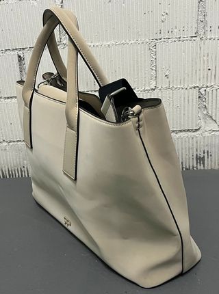 Bolso ordenador beige y negro