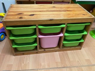 Mueble Organizador Madera con Cajones Verdes