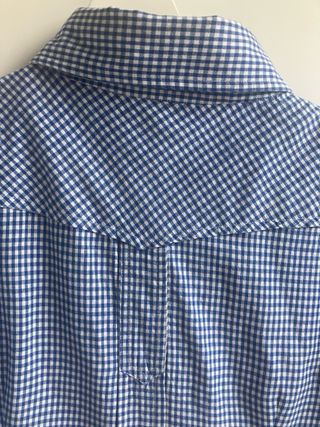 Camisa cuadros azul mujer manga corta Blend