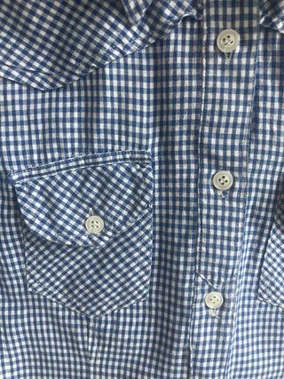 Camisa cuadros azul mujer manga corta Blend
