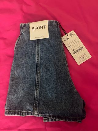 Falda pantalón vaquera Zara Talla XS
