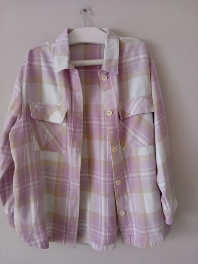 Chaqueta cuadros rosa y blanco