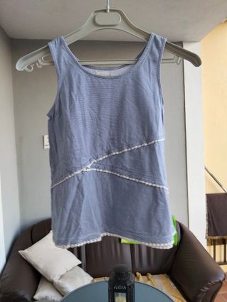 Camiseta tirantes rayas azul y blanco