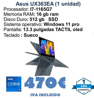 Asus UX363EA i7 16GB RAM 512GB SSD