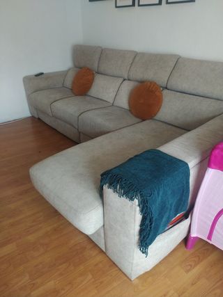 Sofá Chaiselong Beige 4 Plazas